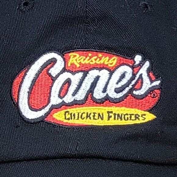 Raising Canes Employee Uniform Hat Black One Love Adjustable Hook Loop Cap 1LV - Picture 2 of 16
